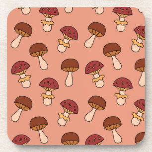 Mushroom pattern coaster