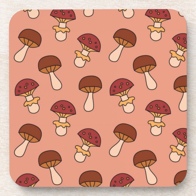Mushroom pattern coaster (Front)