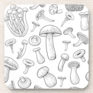 Mushroom pattern coaster