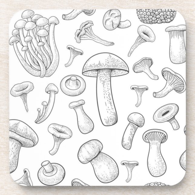 Mushroom pattern coaster (Front)