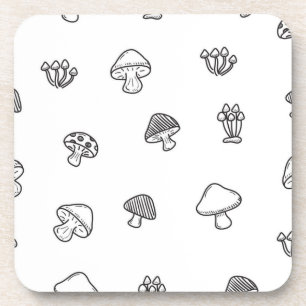 Mushroom pattern coaster