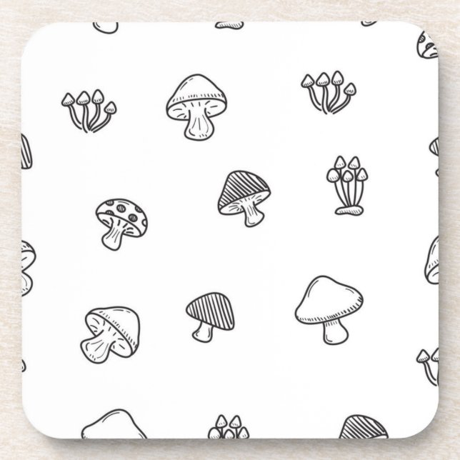 Mushroom pattern coaster (Front)