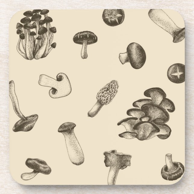 Mushroom pattern coaster (Front)