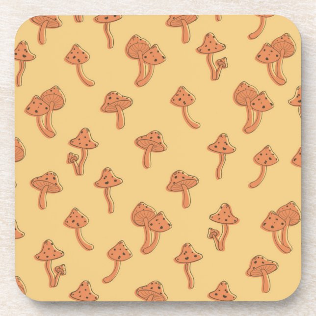 Mushroom pattern coaster (Front)