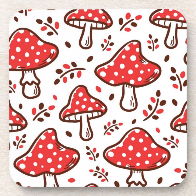 Mushroom pattern coaster (Front)