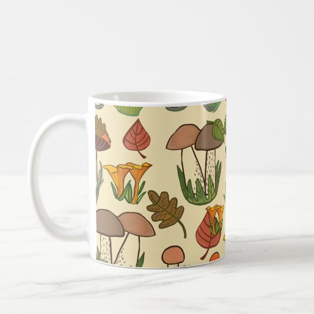 Mushroom pattern.  coffee mug (Left)