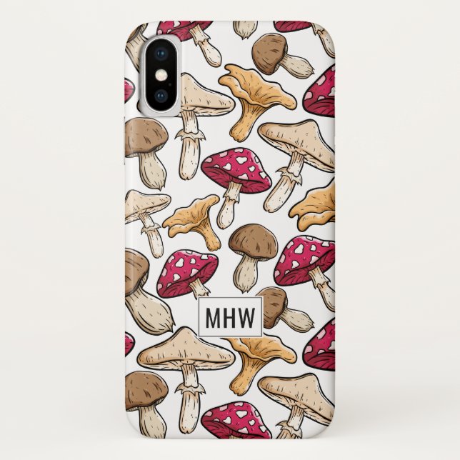 Mushroom Pattern custom monogram phone cases (Back)