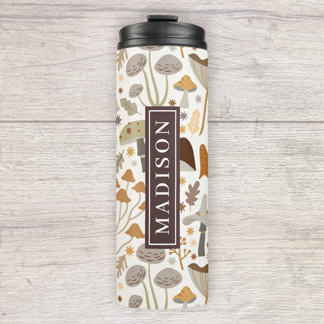 Mushroom Pattern Custom Name Template Thermal Tumbler (Creator Uploaded)