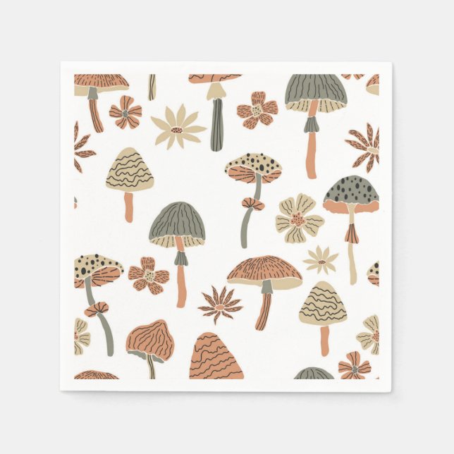 Mushroom pattern napkin (Front)