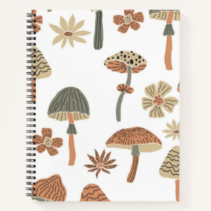 Mushroom pattern notebook