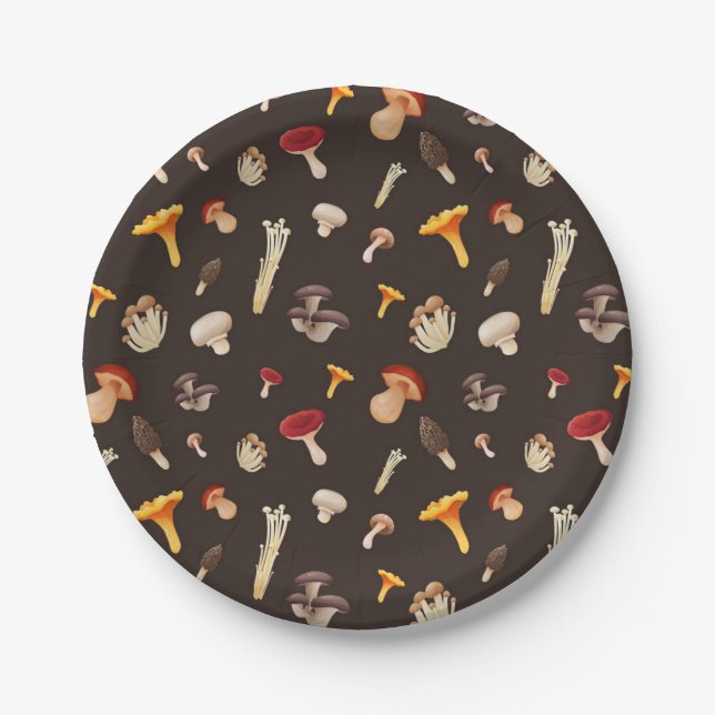 Mushroom pattern paper plate (Front)