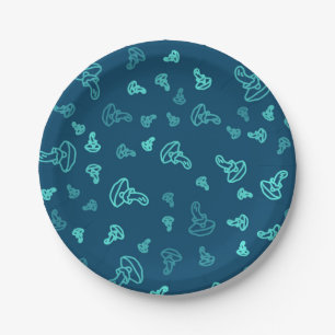Mushroom pattern paper plate