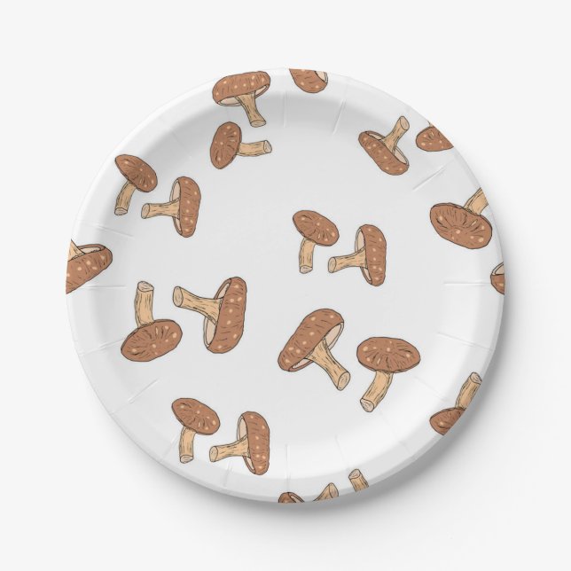 Mushroom pattern paper plate (Front)