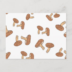Mushroom pattern postcard
