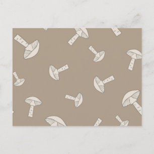 Mushroom pattern postcard