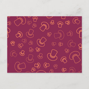Mushroom pattern postcard