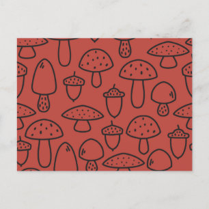 Mushroom pattern postcard