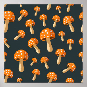 Mushroom pattern poster