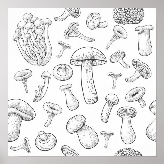 Mushroom pattern poster (Front)