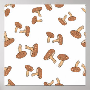 Mushroom pattern poster