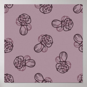 Mushroom pattern poster