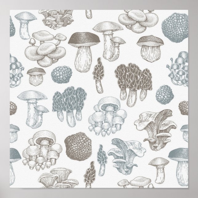 Mushroom pattern poster (Front)