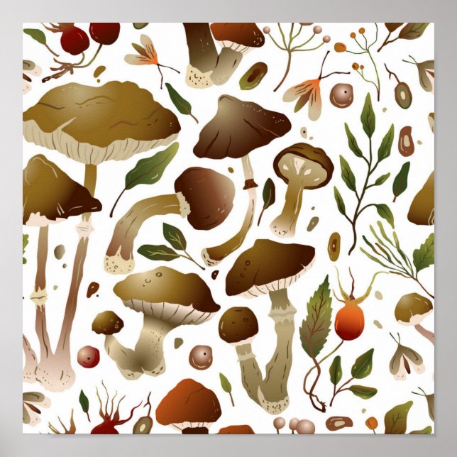 Mushroom pattern poster (Front)
