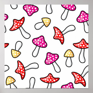 Mushroom pattern poster