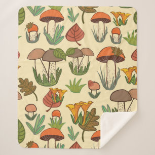 Mushroom pattern. sherpa blanket