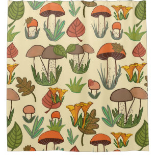 Mushroom pattern.  shower curtain
