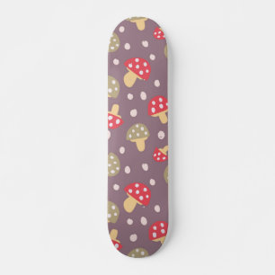 Mushroom pattern skateboard