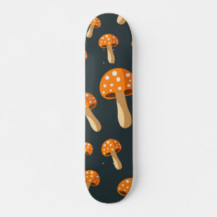 Mushroom pattern skateboard