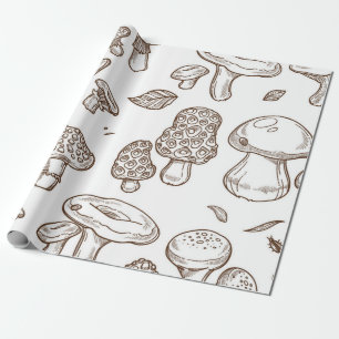 Mushroom pattern wrapping paper
