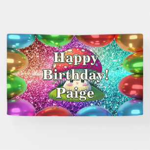 Mushroom Personalised character birthday Banner
