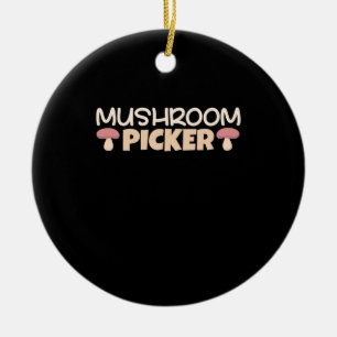Mushroom Pickers Ceramic Tree Decoration