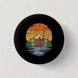 Mushroom Picking Retro 3 Cm Round Badge