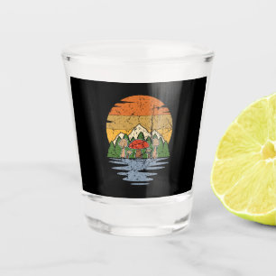 Mushroom Picking Retro Shot Glass