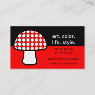 Mushroom Polka Custom Business Card