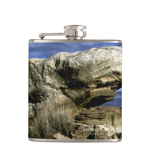 Mushroom Rock Hip Flask (Front)