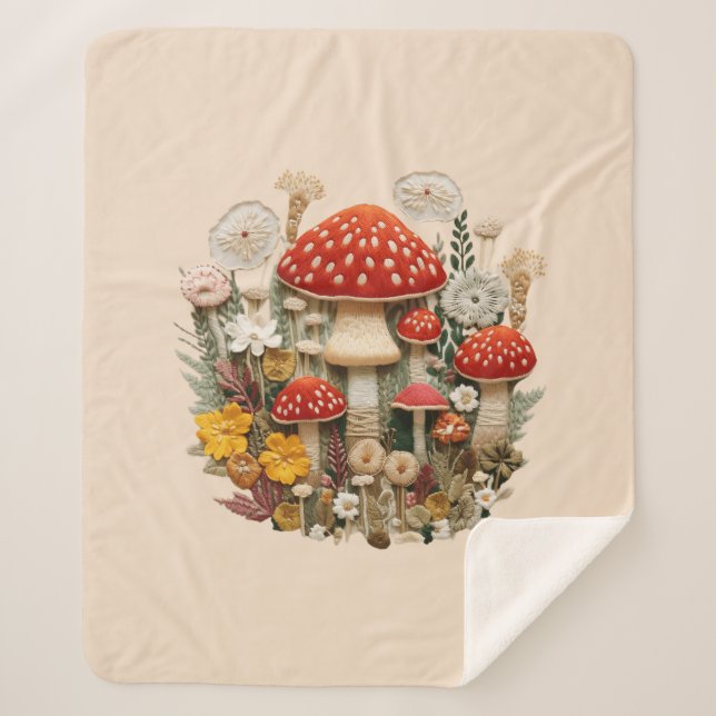 Mushroom Sherpa Blanket (Front)