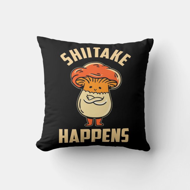 Mushroom Shiitake Happens Cushion (Front)