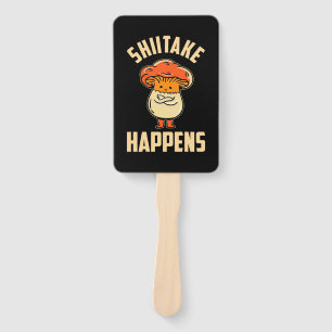 Mushroom Shiitake Happens Hand Fan