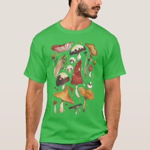 Mushroom Shirt Mycology Fungi Foraging Mushroom Wh