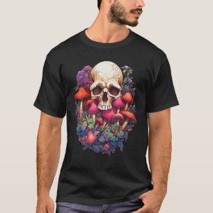 Mushroom Skull Cottagecore Aesthetic Goth Art Emo T-Shirt
