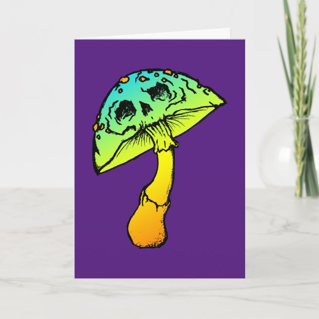 mushroom skull greeting card (Front)