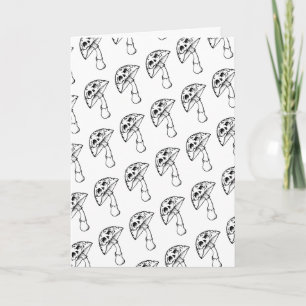 mushroom skull greeting card