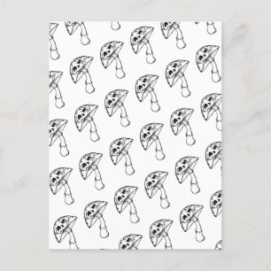 mushroom skull greeting card
