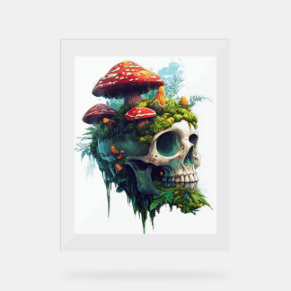 Mushroom Skull Grove Acrylic Sign