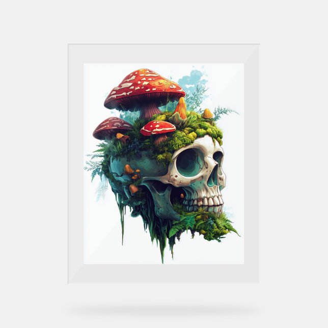 Mushroom Skull Grove Acrylic Sign (Front)