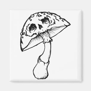 mushroom skull magnet